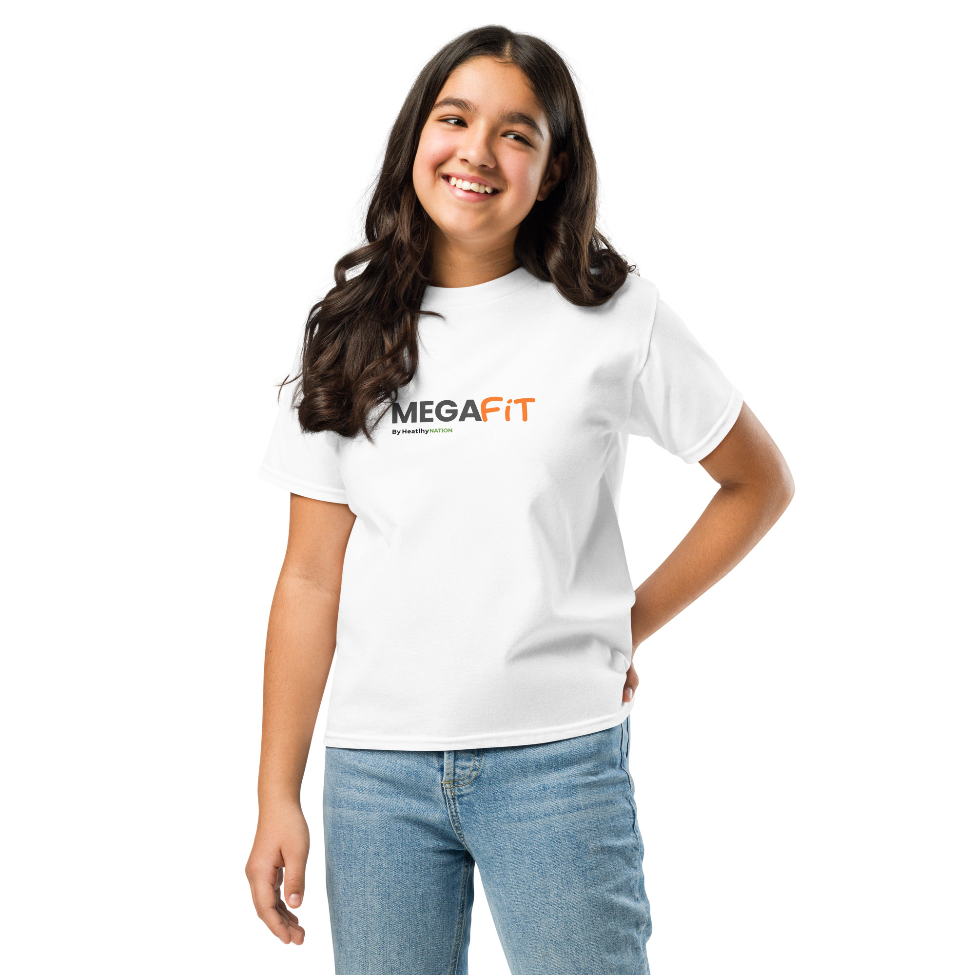 MegaFit Kid's classic tee -White - Image 4